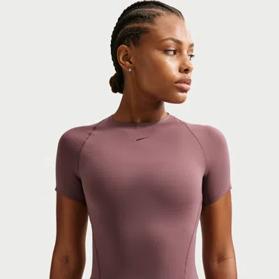Nike Women's Universa Dri-fit Short-sleeve Top In Brown
