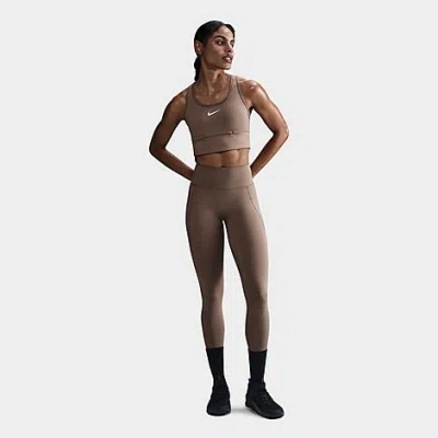 Nike Women's Universa High-rise 7/8 Leggings (with Pockets) In Mink Brown/smoke Grey/ironstone