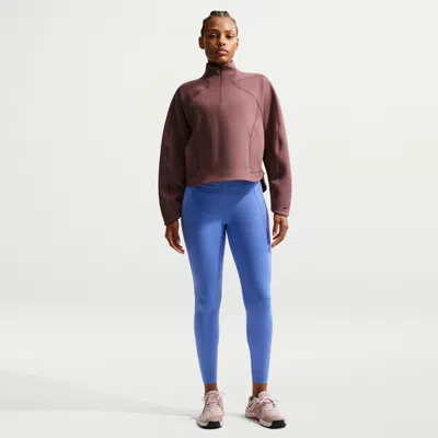 Nike Women's Universa High-waisted 7/8 Leggings With No Front Seam In Blue