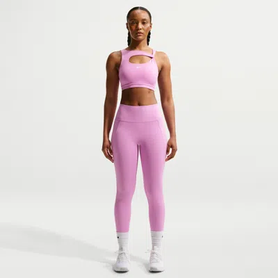 Nike Women's Universa High-waisted 7/8 Leggings With No Front Seam In Pink