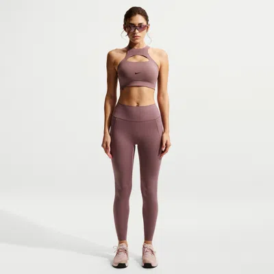 Nike Women's Universa High-waisted 7/8 Leggings With No Front Seam In Purple