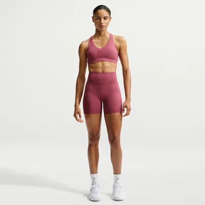 Nike Women's Universa High-waisted 5" Biker Shorts With No Front Seam In Pink