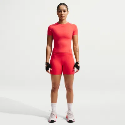 Nike Women's Universa High-waisted 5" Biker Shorts With No Front Seam In Red