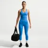 Nike Women's Universa High-waisted 7/8 Leggings With No Front Seam In Blue