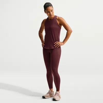 Nike Women's Universa High-waisted 7/8 Leggings With No Front Seam In Brown
