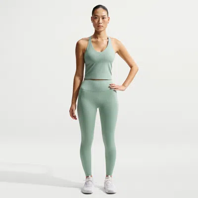 Nike Women's Universa High-waisted 7/8 Leggings With No Front Seam In Green