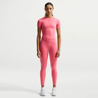 Nike Women's Universa High-waisted 7/8 Leggings With No Front Seam In Pink