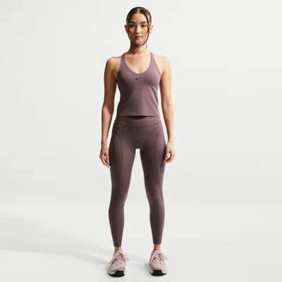 Nike Women's Universa High-waisted 7/8 Leggings With No Front Seam In Purple