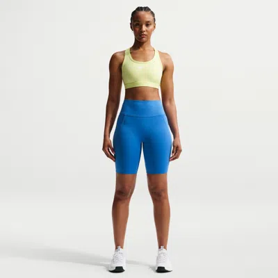 Nike Women's Universa High-waisted 8" Biker Shorts With No Front Seam In Blue