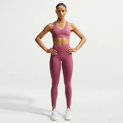 Nike Women's Universa High-waisted Full-length Leggings With No Front Seam In Red