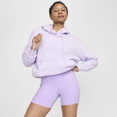 Nike Women's Universa Medium-support High-waisted 5" Biker Shorts With Pockets In Purple