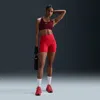 Nike Universa Dri-fit High Waist Pocket Bike Shorts In Red