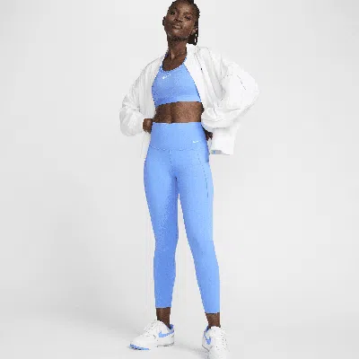 Nike Women's Universa Medium-support High-waisted 7/8 Leggings With Pockets In Blue
