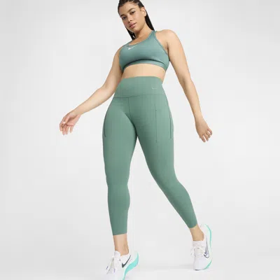 Nike Women's Universa Medium-support High-waisted 7/8 Leggings With Pockets In Green