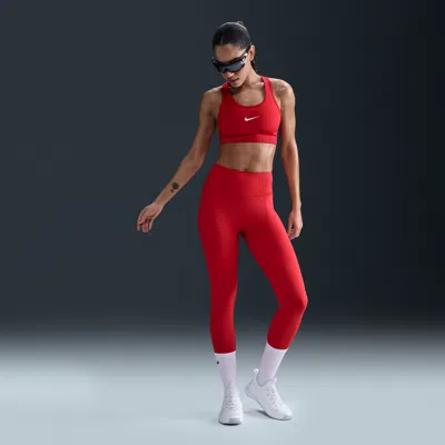 Nike Women's Universa Medium-support High-waisted 7/8 Leggings With Pockets In University Red/university Red/varsity Red 