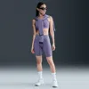 Nike Women's Universa Medium-support High-waisted 8" Biker Shorts With Pockets In Purple