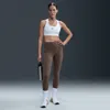 Nike Women's Universa Medium-support High-waisted Full-length Leggings With Pockets In Brown