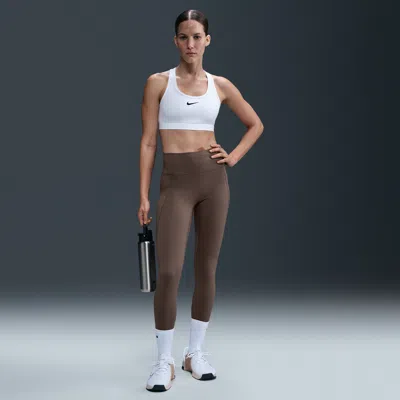 Nike Women's Universa Medium-support High-waisted Full-length Leggings With Pockets In Brown