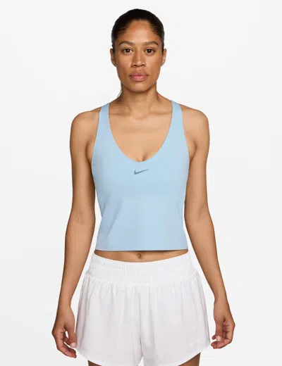 Nike Women's Universa Medium-support Padded Sports Bra Tank In Blue