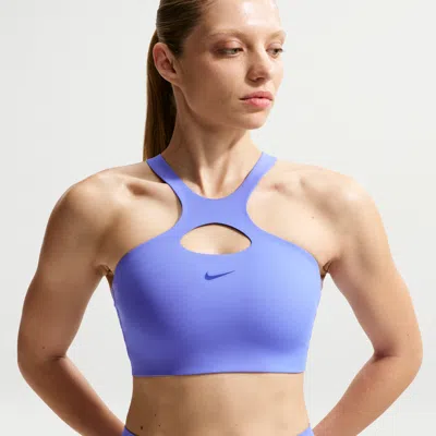Nike Women's Universa Medium-support Padded Sports Bra In Blue