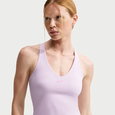 Nike Women's Universa Medium-support Padded Sports Bra Tank Top In Pink