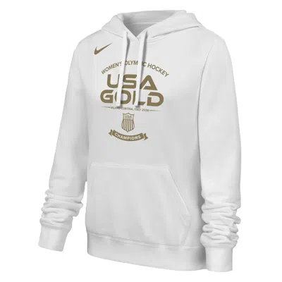 Nike Women's Usa Olympic Team 2026 Club Fleece Hoodie In White