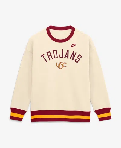 Nike Women's Usc Trojans Legacy Arch Phoenix Oversized Sweatshirt In Neutral