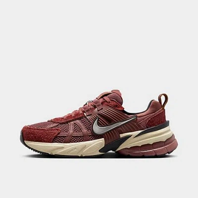Nike Women's V2k Run Casual Shoes In Red Sepia/chrome/dark Pony/black