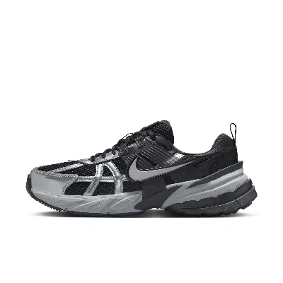 Nike Women's V2k Run Running Sneakers From Finish Line In Black/metallic Silver/anthracite/dark Smoke Grey