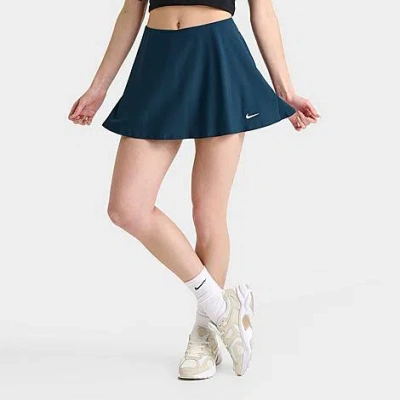 Nike Women's Victory Dri-fit Short Flouncy Tennis Skirt In Armory Navy/white