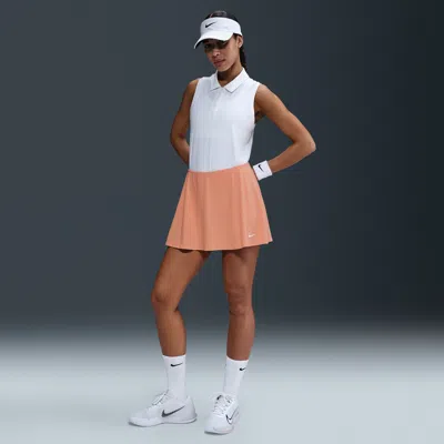 Nike Women's Victory Dri-fit Short Flouncy Tennis Skirt In Orange