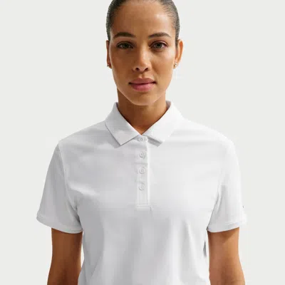 Nike Women's Victory Dri-fit Short-sleeve Cropped Golf Polo In White