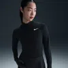 Nike Swift Dri Fit Mock Neck Half Zip Top In Black