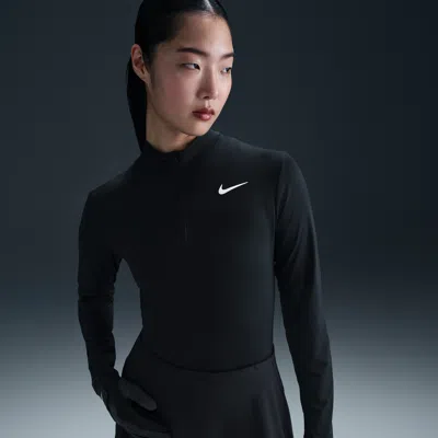 Nike Women's Victory Dri-fit Uv Protection 1/4-zip Golf Top In Black