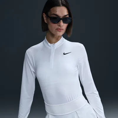Nike Women's Victory Dri-fit Uv Protection 1/4-zip Golf Top In White