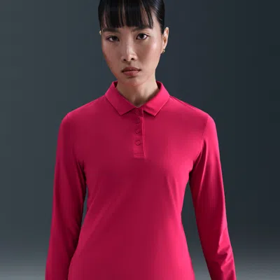 Nike Women's Victory Dri-fit Long-sleeve Polo In Pink