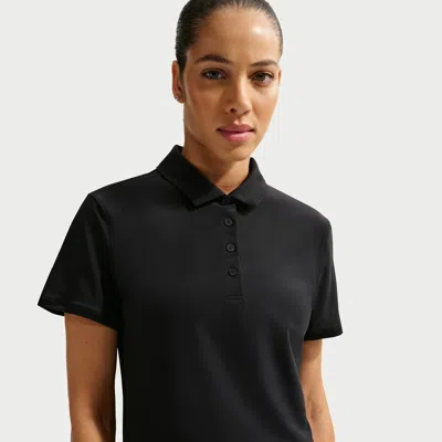 Nike Women's Victory Dri-fit Short-sleeve Cropped Golf Polo In Black