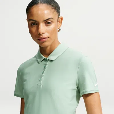 Nike Women's Victory Dri-fit Short-sleeve Cropped Golf Polo In Green