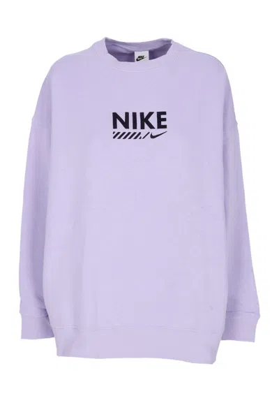 Nike Women's W Sportswear Fleece Oversized Gls Crewneck Hydrangea