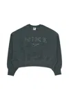 Nike Women's W Sportswear Phoenix Fleece Oversized Crewneck Vintage Green/jade Horizon/pro Green