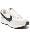 Nike Women's Waffle Debut Casual Sneakers From Finish Line In Sandrift,black