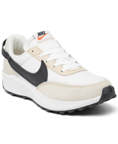 Nike Women's Waffle Debut Casual Sneakers From Finish Line In Sandrift,black