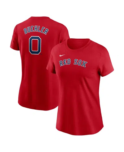 Nike Women's Walker Buehler Red Boston Red Sox Fuse Name Number T-shirt