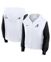 Nike Women's White Alabama Crimson Tide Cropped Beyond Capability Color-block Script Full-zip Hoodie