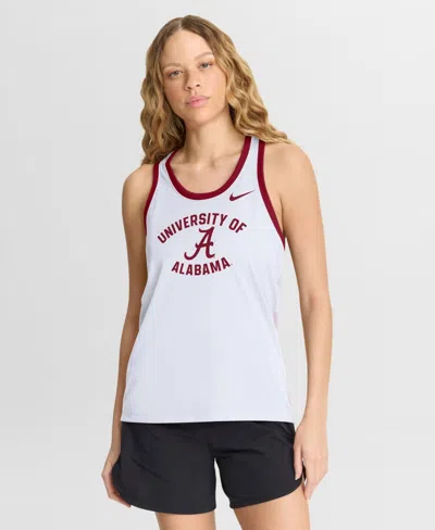 Nike Women's White Alabama Crimson Tide Uni Name Tri-blend Dri-fit Tank Top