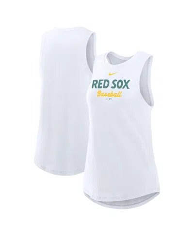 Nike White Boston Red Sox 2025 City Connect Tricode High Neck Tank Top