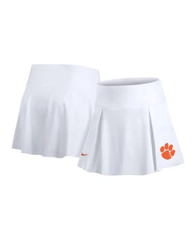 Nike Women's White Clemson Tigers Tennis Skirt With Shorts