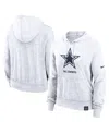 Nike Women's White Dallas Cowboys Gym Vintage-like Logo Pullover Hoodie In White