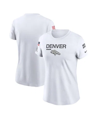 Nike Women's White Denver Broncos 2024 Salute To Service Legend Performance T-shirt