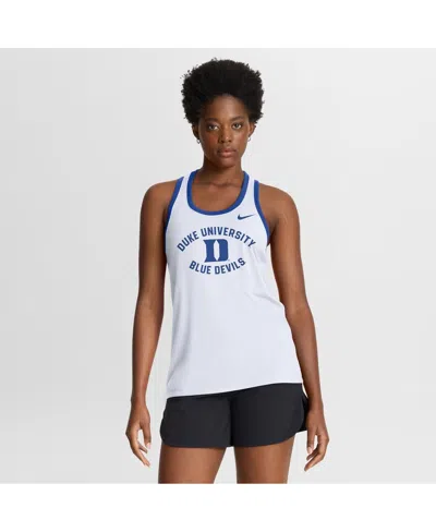 Nike Women's White Los Angeles Dodgers Tri-blend Dri-fit Racerback Tank Top